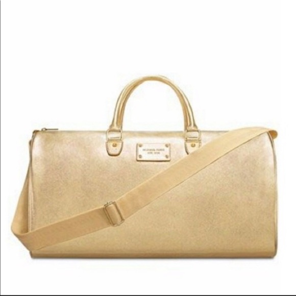 gold overnight bag